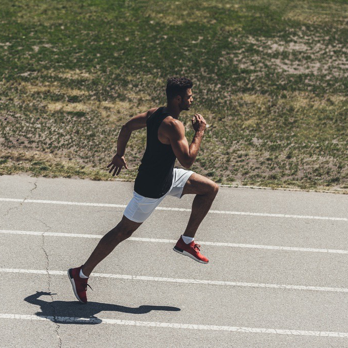 Person training in the heat looking exhausted